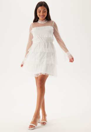 BUBBLEROOM - Dotted Mesh L/S Dress - 46