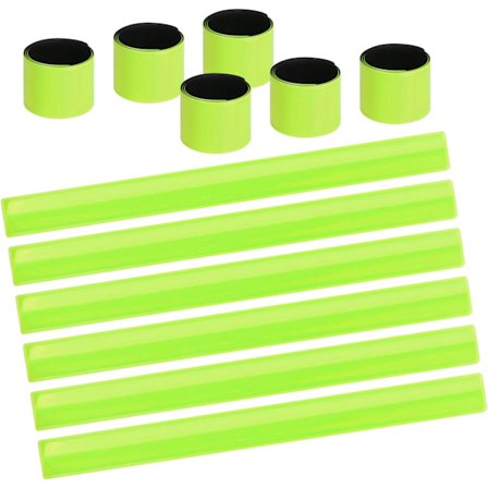 12 stk. Grønne Refleksbånd, Lette Justerbare Refleksbånd, Højreflekterende Slap Armbånd til Alle, Refleksarmbånd til