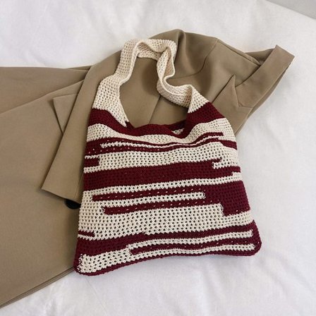 Strikket veske Skulderveske RØD