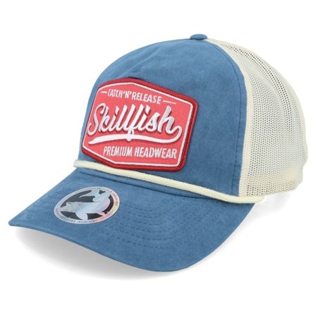 Skillfish - Blauw trucker Cap - Premium Fishing 939 Bachelorblue/Sand/Cream Trucker @ Hatstore