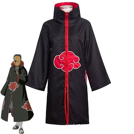 Tobi Obito Cosplay-kostyme Akatsuki Langermet kappe Halloween Carnival Funny Voksen Cosplay k