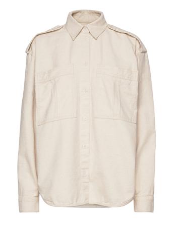 Linen Denim Bea Shirt Cream Mads Nørgaard