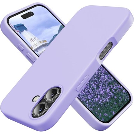 Silikonskal Kompatibelt med iPhone 16 Skal Mjukt Ultratunt Skyddande Stötsäkert Flytande Silikon Telefonskal, 6.1" Lila
