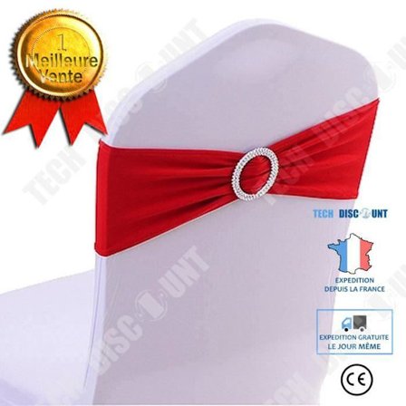 Elastiska Tyllknutar - TD - Paket med 50 - Röd - Bröllop - Evenemangsdekoration