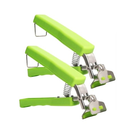 2-pack Värmetåliga Grippklämmor Hållare Tänger för att Flytta Varma Tallrikar Skålar Pizzapanna Air Fryer Mikrovågsugn med Mat Ut, Grön