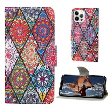 Wonderland iPhone 13 Pro Flippetui - Mandala Mønster