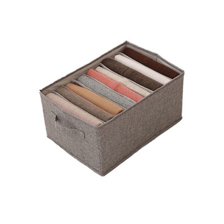 Opbevaringsboks (40 cm × 28 cm × 22 cm), 7-rum opbevaringsboks (Oxford-stof), sammenklappelig opbevaringsboks, der bruges til garderobe, tøj, bøger, 