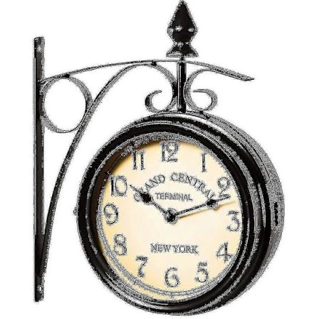2024 Kaksipuolinen Juna-aseman Seinäkello Musta Vintage-suunnittelu Kellot