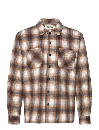 Heavyweight Plaid Shirt-Brown Brown Taikan