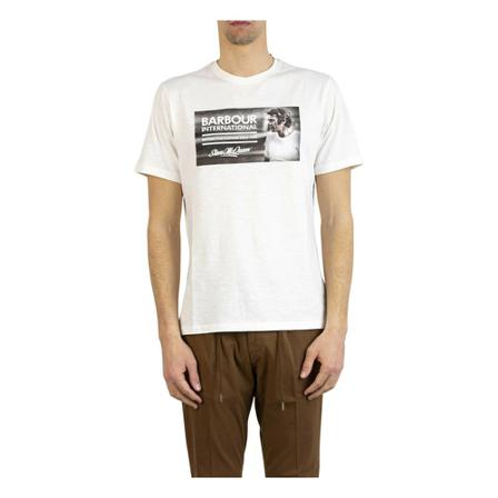 Barbour, T.shirt Print Biały, Mężczyzna, Rozmiar: L