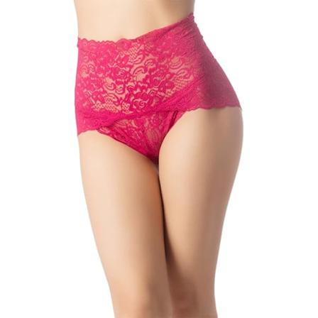 Kvinnors spets sexiga trosor Culotte underkläder Mode Hög midja Knickers Claret L