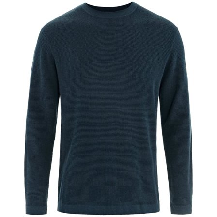 Fjällräven Men's Övik Lite Strickpullover in Dark Navy/Blau, Bio-Baumwolle/Wolle | Size: Medium