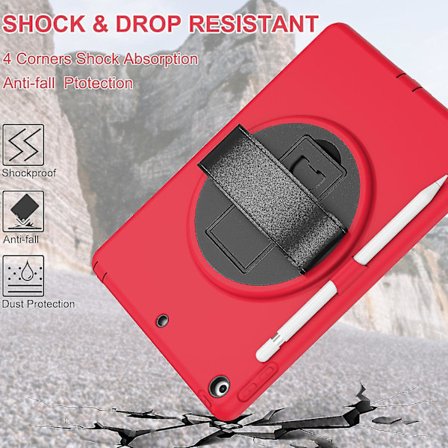 Heavy Duty Protection Case För Ipad 10.2 Tum Med Handrem, Penhållare, Full Protection Cover