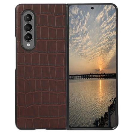 Samsung Galaxy Z Fold4 5g Crocodile Texture Skal - Brun Brown