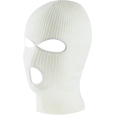 Balaclava Tre-hulls I Ansiktsmaske I Skilue I Bivuakk II Vintersport I Motorsykkel/Scooter/Sykkel Lue I Universal / One Size I Hvit