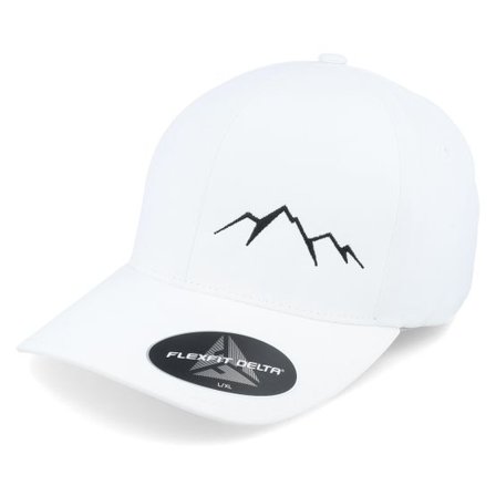 Wild Spirit - Vit flexfit Keps - Small Mountain Delta White Flexfit @ Hatstore