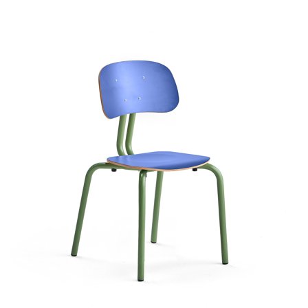 Classroom chair YNGVE, 4 legs, green, midnight blue, H 460 mm