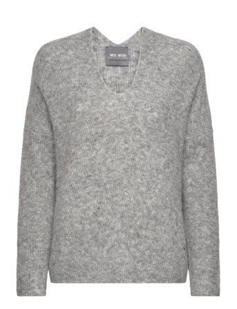 MOS MOSH Mmthora V-Neck Knit - Grey - XL