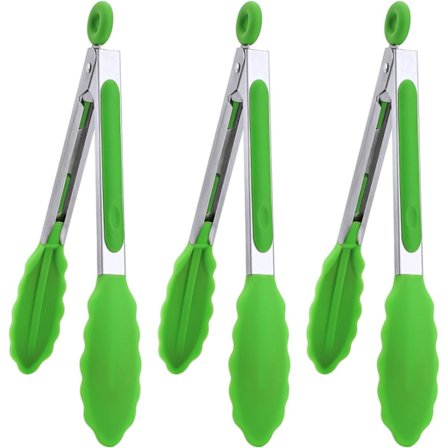 Gröna 7" Mini Silikon Serveringstång Set