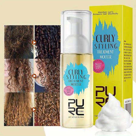 Lockigt Styling Mousse, 50ml Lockigt Styling Behandling Mousse, Mousse för Lockigt Hår för att Definiera Vågor och Förbättra Lockar