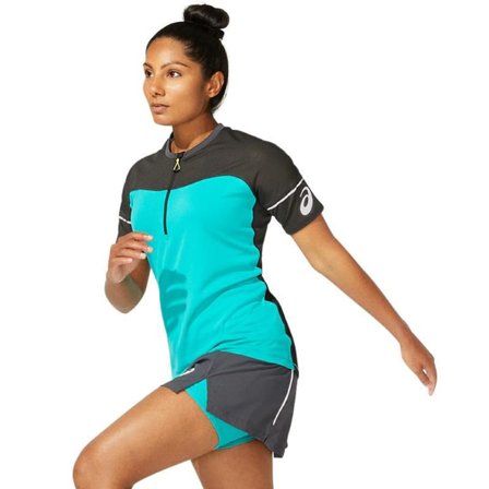 Asics Women's Fujitrail Top Women Short sleeved fitness sweater Blue XL