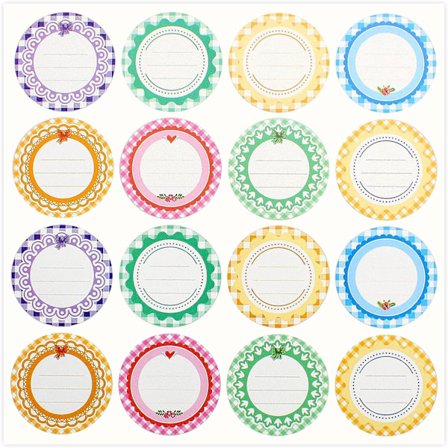 13 ark/208 självhäftande etiketter - burkar, sylt självhäftande etiketter, kryddetiketter för syltburkar, kryddor.