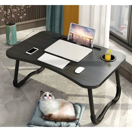 Bærbar computerbord, bærbar seng bord, sammenklappelig, skuffe, pude stande, kop slot, til seng, sofa, gulv