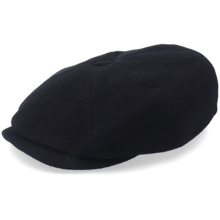 Stetson - Hatteras Wool/Cashmere Black Flat Cap Flatcap Black Cap - @ Hatstore