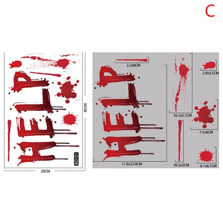 Halloween-klistermärke skräckblod handavtryck klistermärken glas kvinna