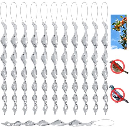 12 kpl Heijastava Linnunpelätin, Hopeinen Heijastava Tuulikierre, Linnunpelätin Tuulikello, Linnun Muotoinen Parvekkeen Linnunpelätin ja 