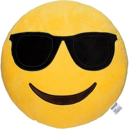 Emoji Solglasögon Ansikte Emoji Kudde Fylld 32cm Gul
