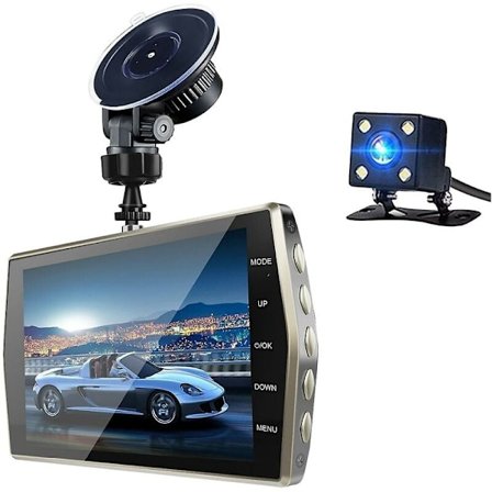 Black Friday lancerer den overraskende 4 tommer dashcam for og bag dual optagelse HD 1080p nattesyn dashcam 170 vidvinkel bevægelsesdetektering reve