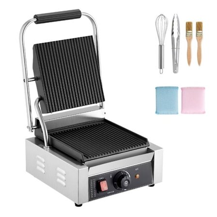 Elektrisk Panini Grill-Duoku-1800 W-Emaljeret Plade 22x23 cm-Temperaturindstilling