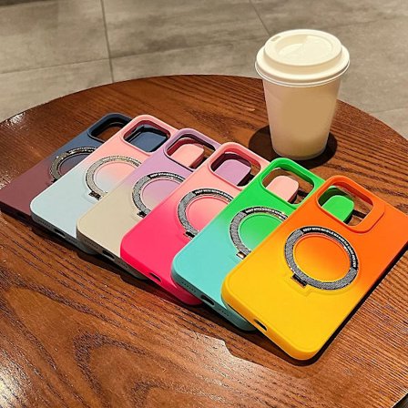 Gradient Color Magsafe- case kompatibelt med Iphone 15 Pro Max, mjukt Tpu- cover med magnetiskt osynligt stativ
