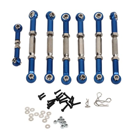 Traxxas Slash 1 10 Short Course RC Bil Aluminiumlegering Stål Spännskruvar Dragstänger Komplett Set Uppgraderingsdelar Mörkblå