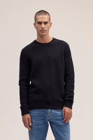 NN.07 Lee Pullover Herren Schwarz Wollmix