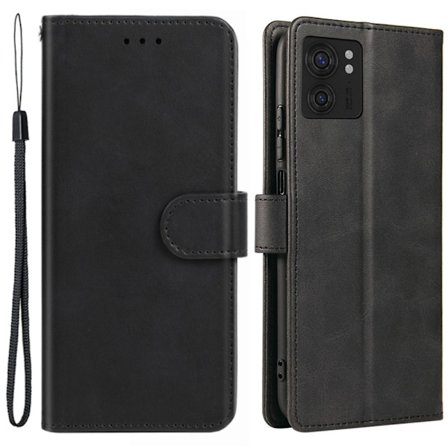SKALO Motorola Edge 40 5G Premium Wallet Flip Cover - Sort