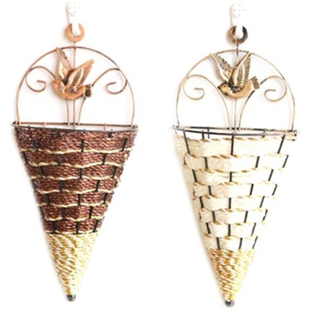 2 st Simulering Smidesjärn Korg Rotting Vägg Hängande Heminredning Hängande Korg Konst