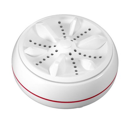 Bærbar Mini Ultralyds Vaskemaskine Høj Effekt Turbo Rejsevasker med Koskindskasse Hvid