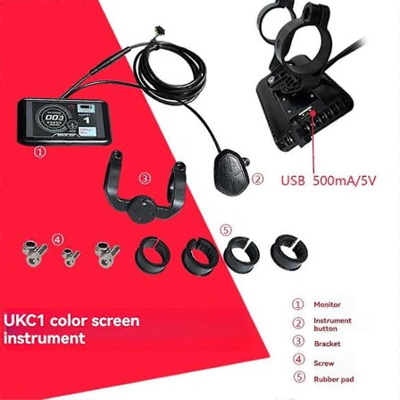 E-cykel UKC1 Farveskærm SM Stik 36V 48V 52V 60V 72V til OMD2 Kommunikationsprotokol