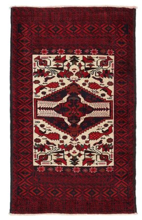 Medallion Small Baluch Rug 86X140 Wool