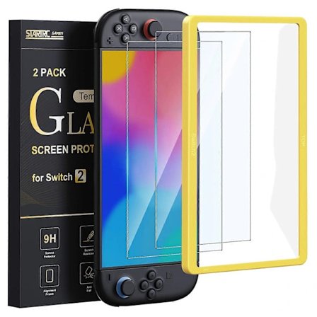 Hett erbjudande till lågt pris! STARTRC GAMES 2 st Kompatibel med Nintendo Switch 2 Skärmskydd Härdat Glasfilm med Positioneringsram