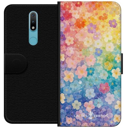 Yhteensopiva Lompakkokotelo Nokia Nokia 2.4 Cactus and Friends – RainbowBloom