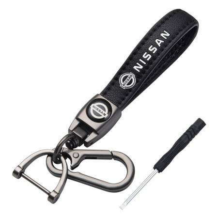Lærsett -Nissan- Travel Premium Nøkkelring Klips Lanyard Tilbehør Dekor Gave, 1 stk IC