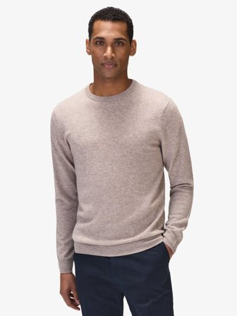 John Henric Men's Beiger Kaschmirpullover Size S