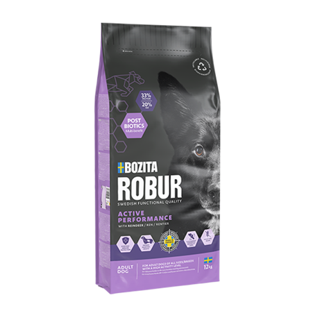 Bozita Robur - Adult Active Performance Reindeer 12kg - Hund - Hundefôr & hundemat - Tørrfôr for hund - ZOO.no