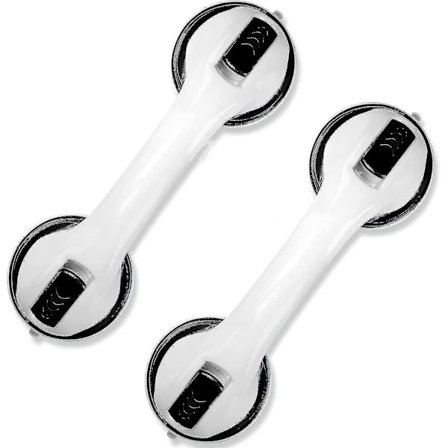 2-pakning med 12" baderomshåndtak dusjhåndtak med kraftig sugekopp-- -HG