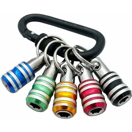 5 st 1/4" Hex Shank Nyckelring Skruvmejsel Bitshållare Set Förlängningsskaft Snabbväxlingsbitsadapter Skruv