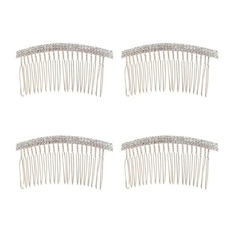 4 stk Rhinestone Hårkam Bangs Hår Innsats Kam Elegant Kvinne Hodeplagg Kreativ Hodeplagg (stil B)9 9X4.5cm