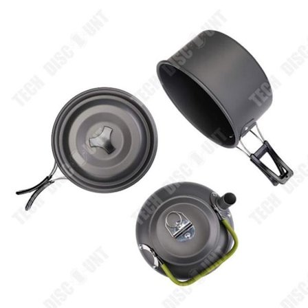 Accessoar Camping - TD - Set med 3 kastruller - Perfekt för vandring - Utmärkt för camping - Kompakt och lätt